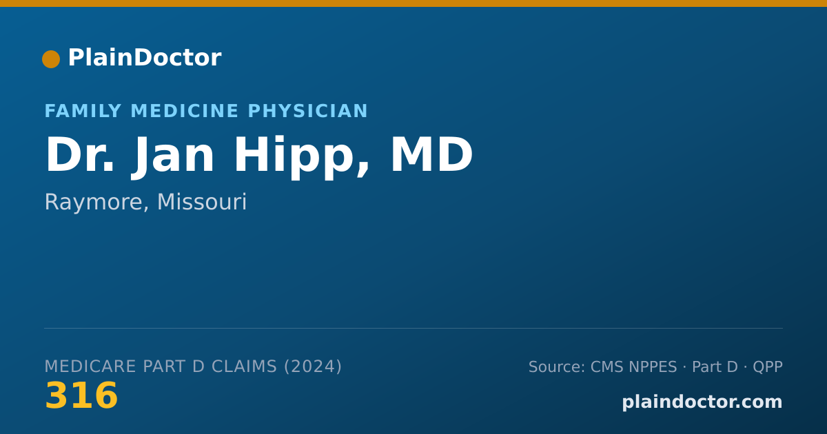 Shareable card for Jan Hipp, MD - Family Medicine Physician, Raymore, MO