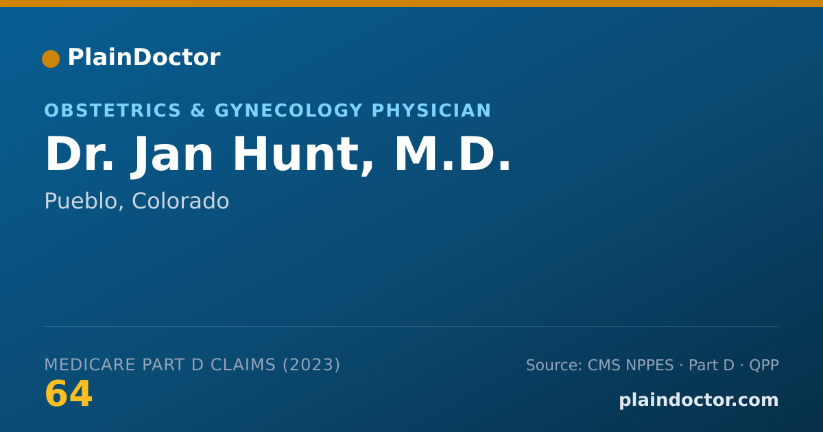 Shareable card for Jan Hunt, M.D. - Obstetrics & Gynecology Physician, Pueblo, CO
