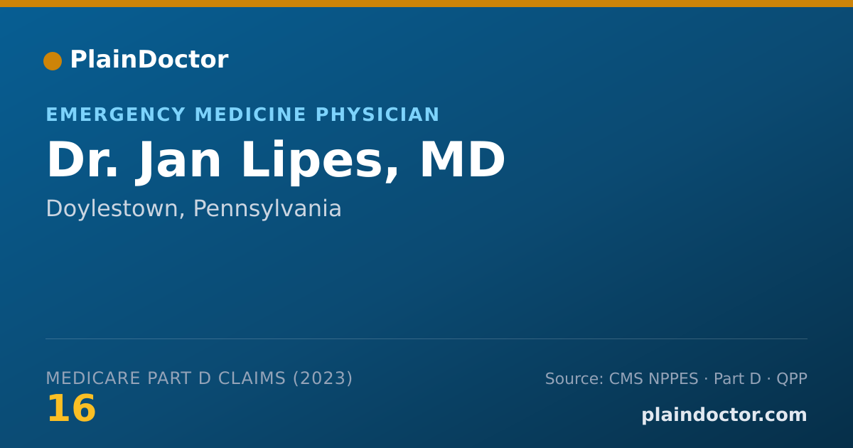 Shareable card for Jan Lipes, MD - Emergency Medicine Physician, Doylestown, PA