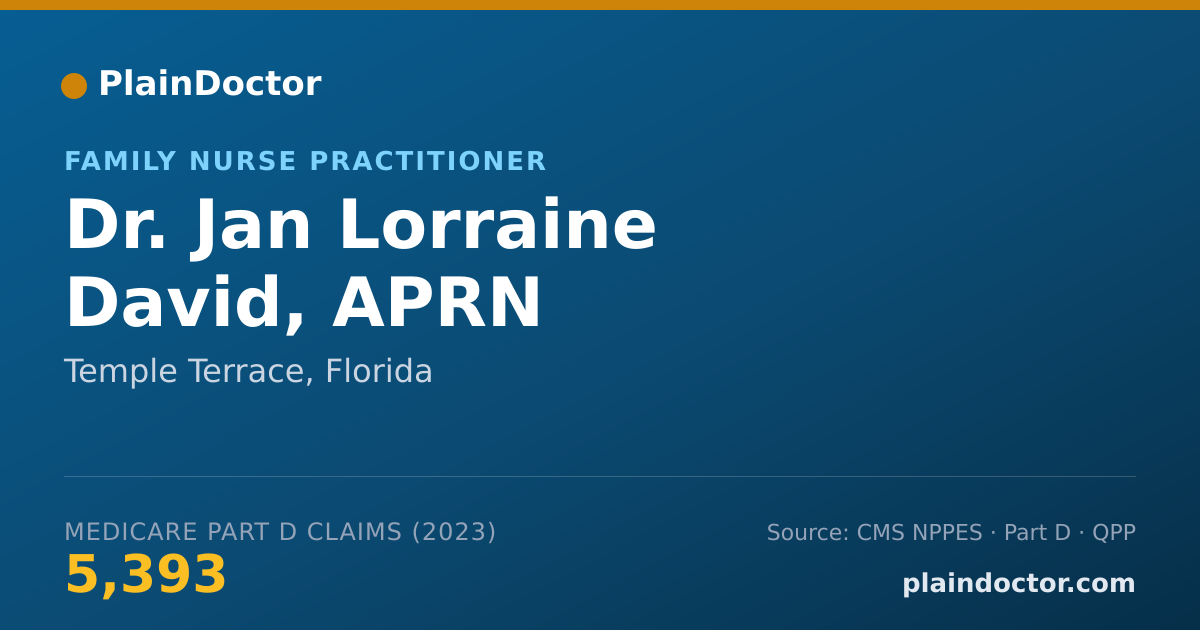 Shareable card for Jan Lorraine David, APRN - Family Nurse Practitioner, Temple Terrace, FL