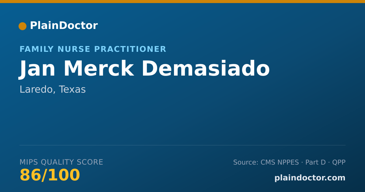 Shareable card for Jan Merck Demasiado - Family Nurse Practitioner, Laredo, TX