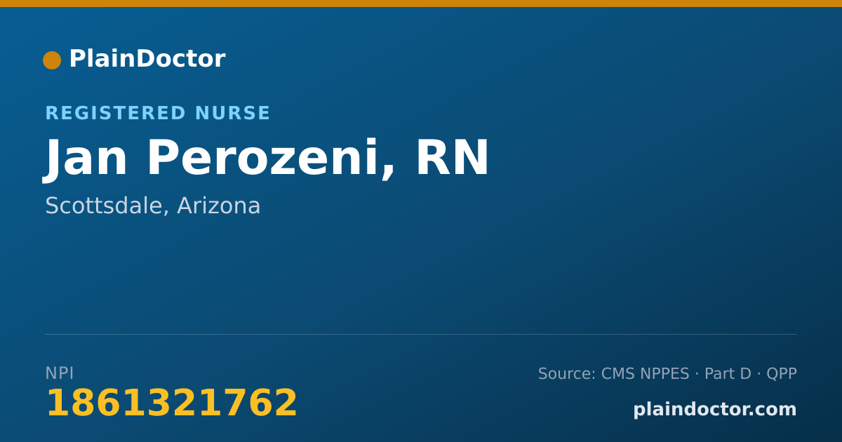 Shareable card for Jan Perozeni, RN - Registered Nurse, Scottsdale, AZ