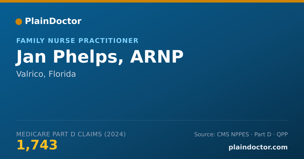 Shareable card for Jan Phelps, ARNP - Family Nurse Practitioner, Valrico, FL