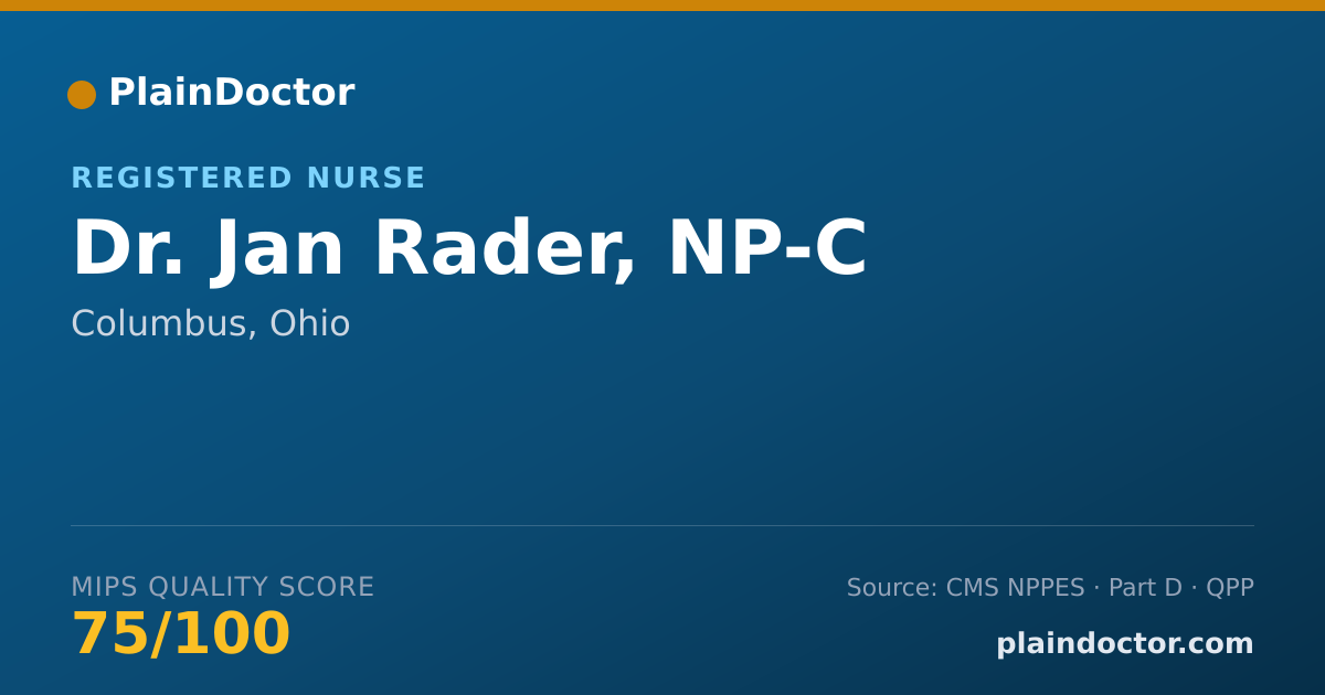 Shareable card for Jan Rader, NP-C - Registered Nurse, Columbus, OH