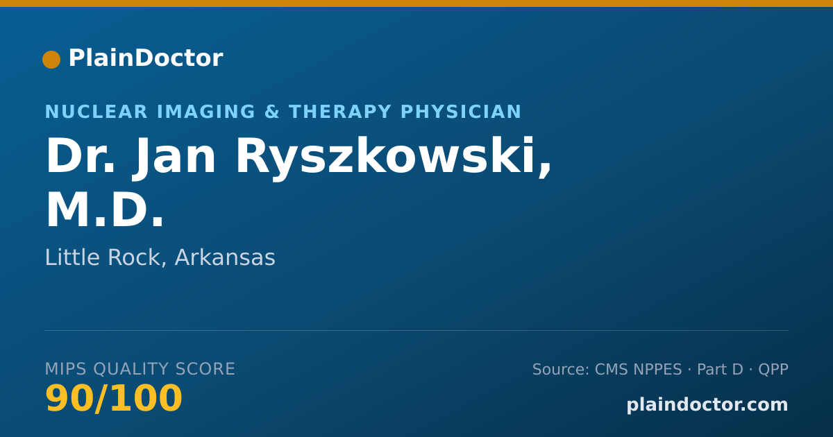 Shareable card for Jan Ryszkowski, M.D. - Nuclear Imaging & Therapy Physician, Little Rock, AR