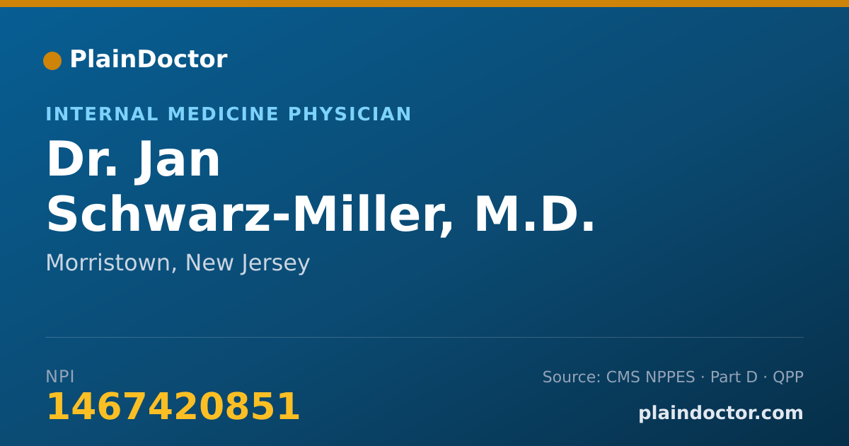 Shareable card for Jan Schwarz-Miller, M.D. - Internal Medicine Physician, Morristown, NJ