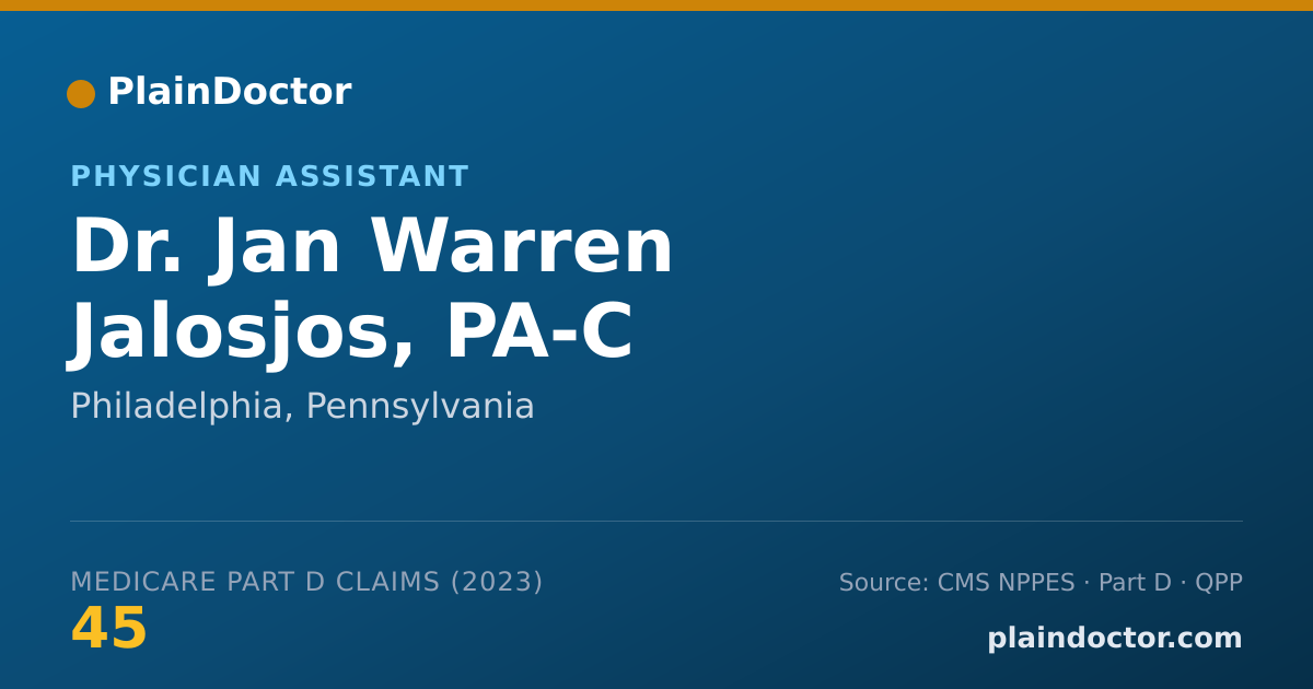 Shareable card for Jan Warren Jalosjos, PA-C - Physician Assistant, Philadelphia, PA