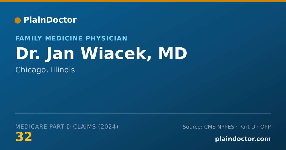 Shareable card for Jan Wiacek, MD - Family Medicine Physician, Chicago, IL