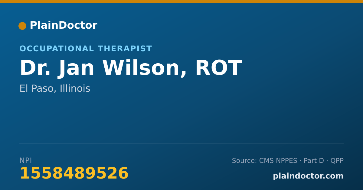 Shareable card for Jan Wilson, ROT - Occupational Therapist, El Paso, IL