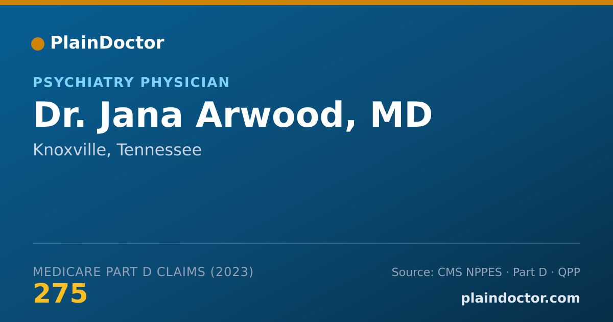 Shareable card for Jana Arwood, MD - Psychiatry Physician, Knoxville, TN
