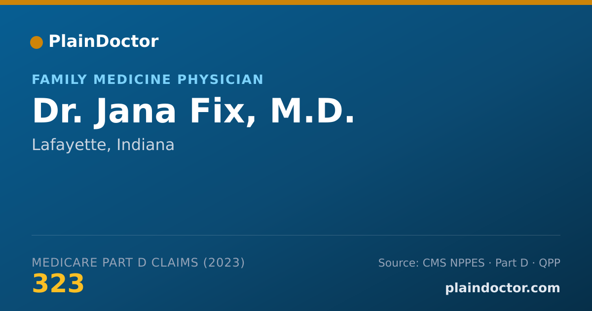 Shareable card for Jana Fix, M.D. - Family Medicine Physician, Lafayette, IN