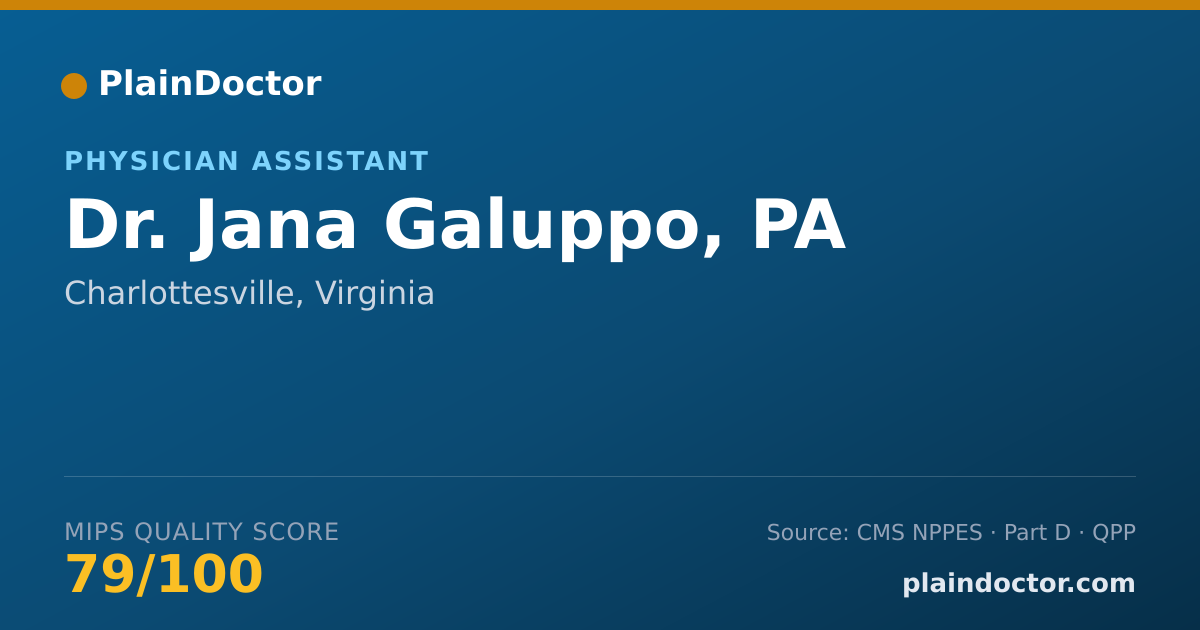 Shareable card for Jana Galuppo, PA - Physician Assistant, Charlottesville, VA