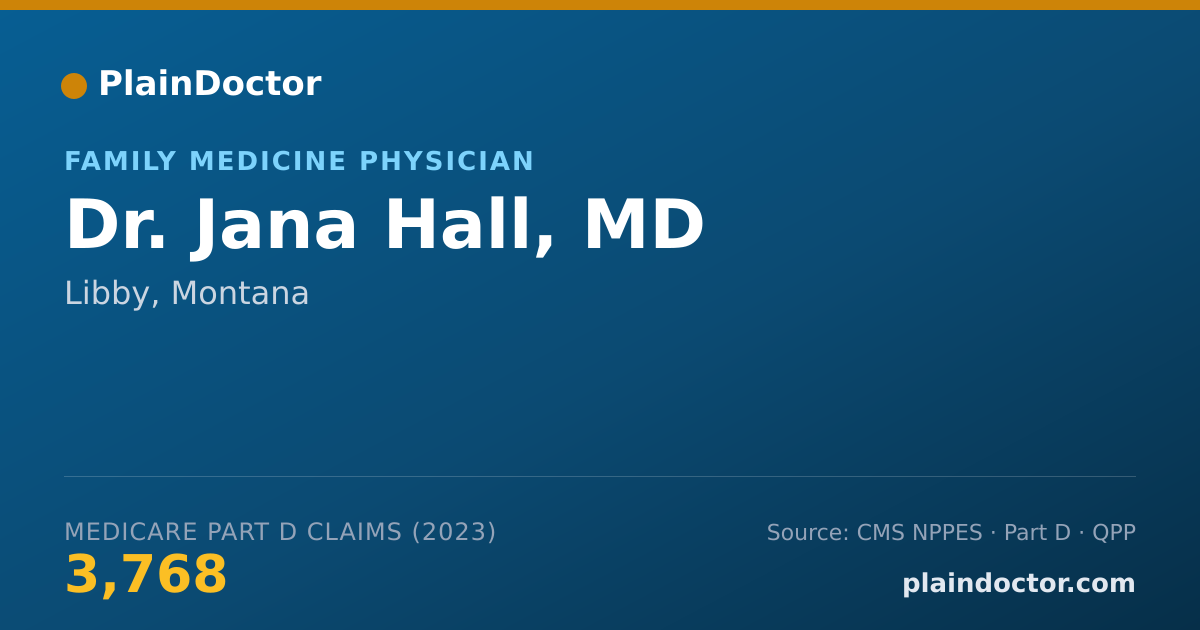 Shareable card for Jana Hall, MD - Family Medicine Physician, Libby, MT