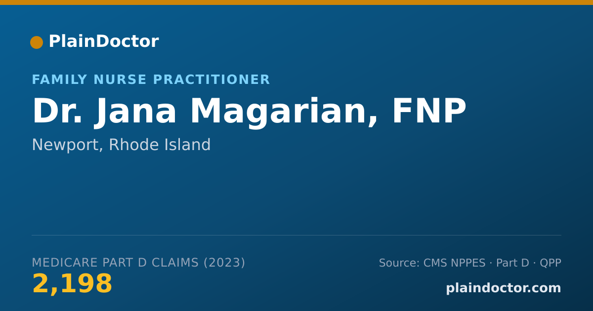 Shareable card for Jana Magarian, FNP - Family Nurse Practitioner, Newport, RI