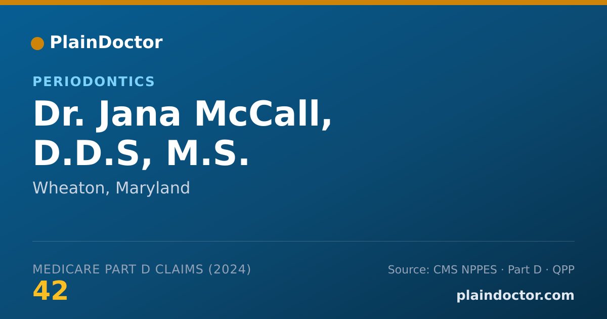 Shareable card for Jana McCall, D.D.S, M.S. - Periodontics, Wheaton, MD