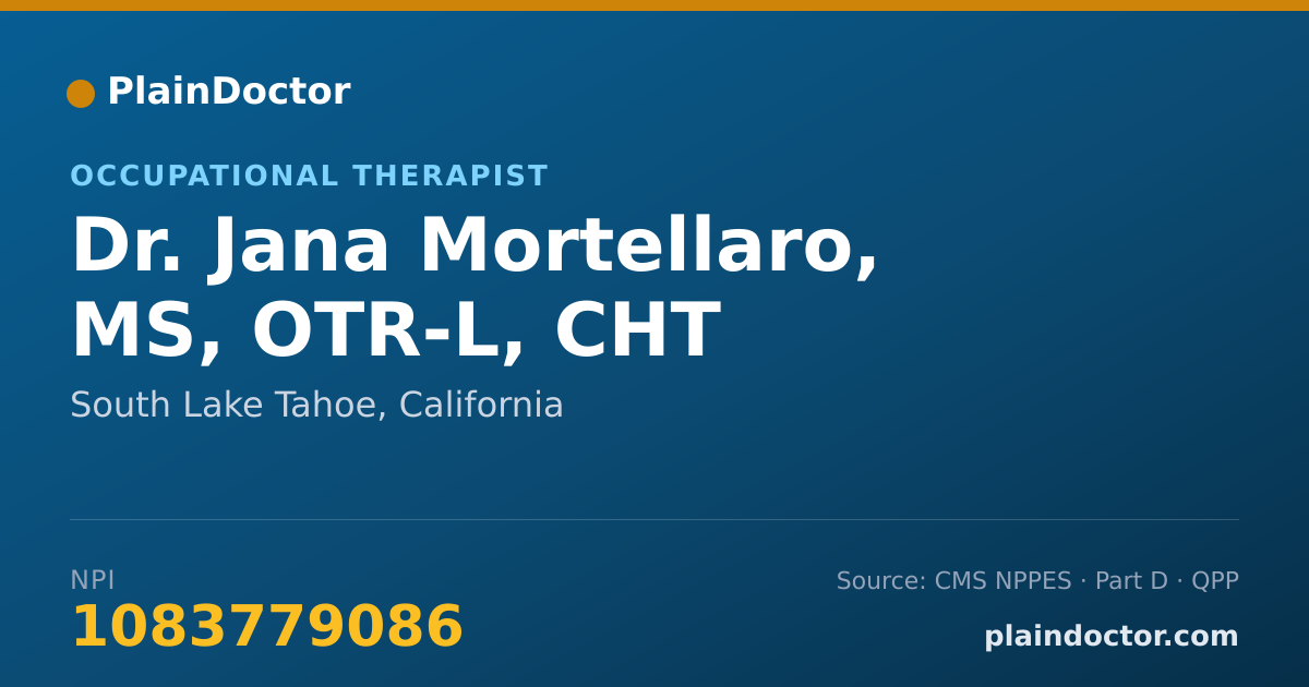 Shareable card for Jana Mortellaro, MS, OTR-L, CHT - Occupational Therapist, South Lake Tahoe, CA