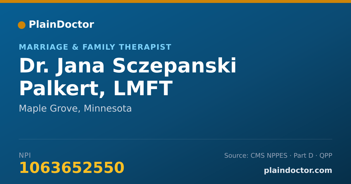 Shareable card for Jana Sczepanski Palkert, LMFT - Marriage & Family Therapist, Maple Grove, MN