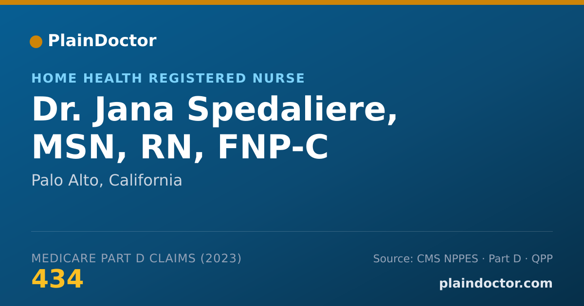 Shareable card for Jana Spedaliere, MSN, RN, FNP-C - Home Health Registered Nurse, Palo Alto, CA