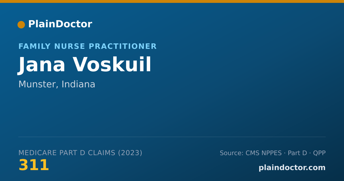 Shareable card for Jana Voskuil - Family Nurse Practitioner, Munster, IN