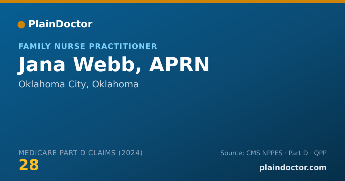 Shareable card for Jana Webb, APRN - Family Nurse Practitioner, Oklahoma City, OK