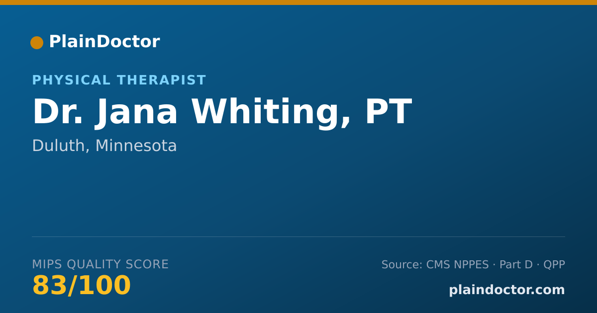 Shareable card for Jana Whiting, PT - Physical Therapist, Duluth, MN