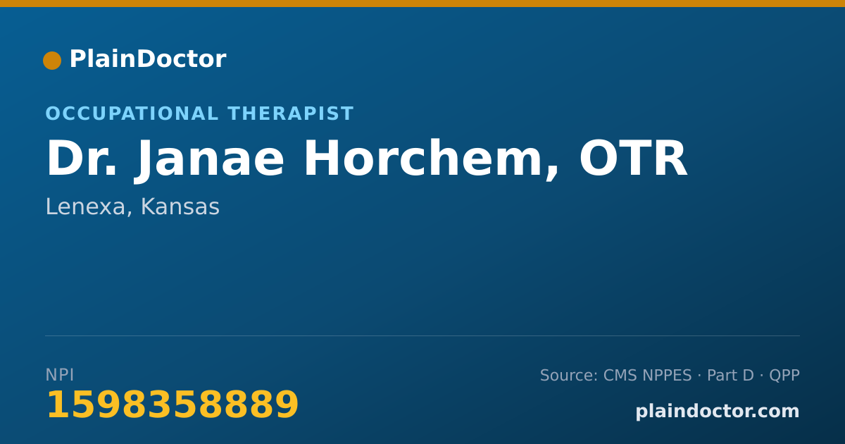 Shareable card for Janae Horchem, OTR - Occupational Therapist, Lenexa, KS