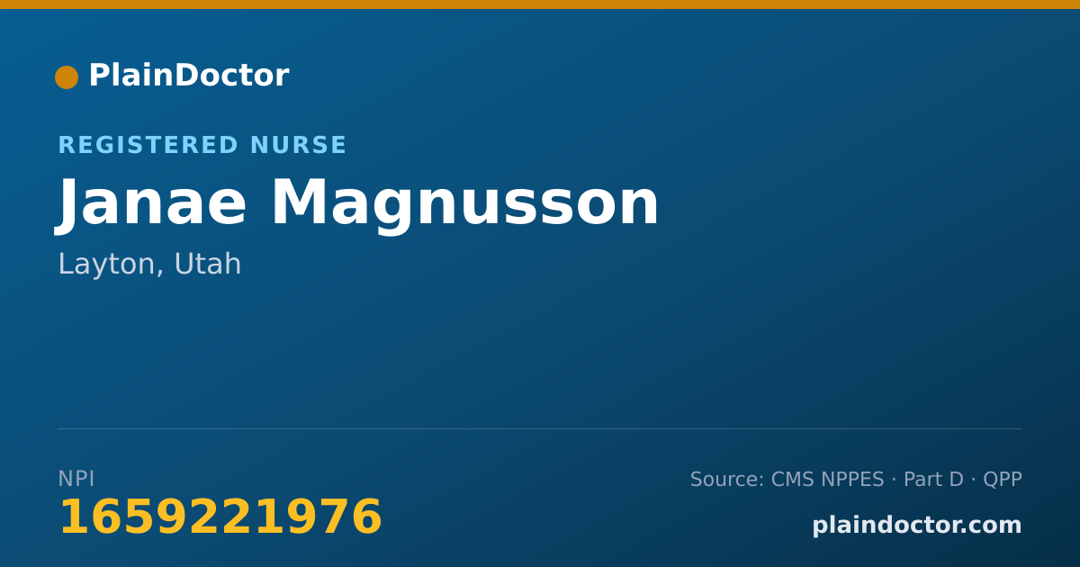 Shareable card for Janae Magnusson - Registered Nurse, Layton, UT