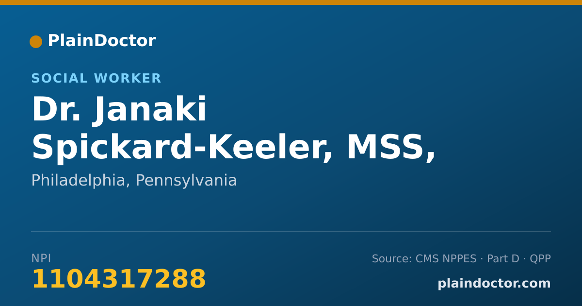 Shareable card for Janaki Spickard-Keeler, MSS, LSW - Social Worker, Philadelphia, PA