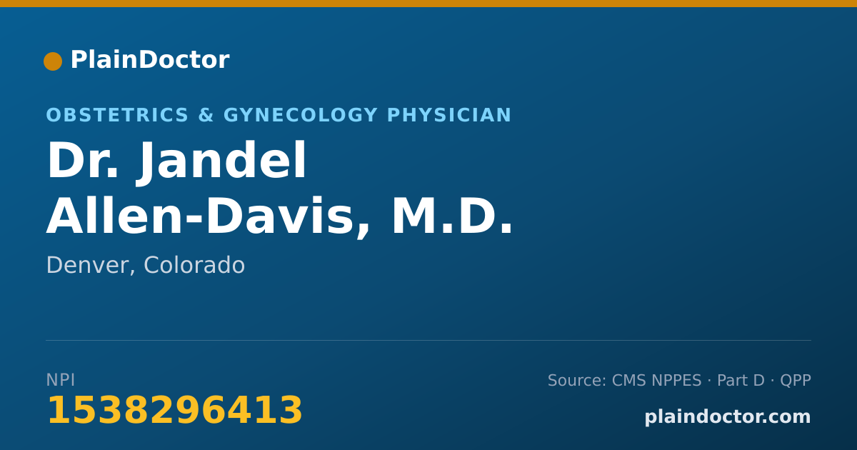 Shareable card for Jandel Allen-Davis, M.D. - Obstetrics & Gynecology Physician, Denver, CO