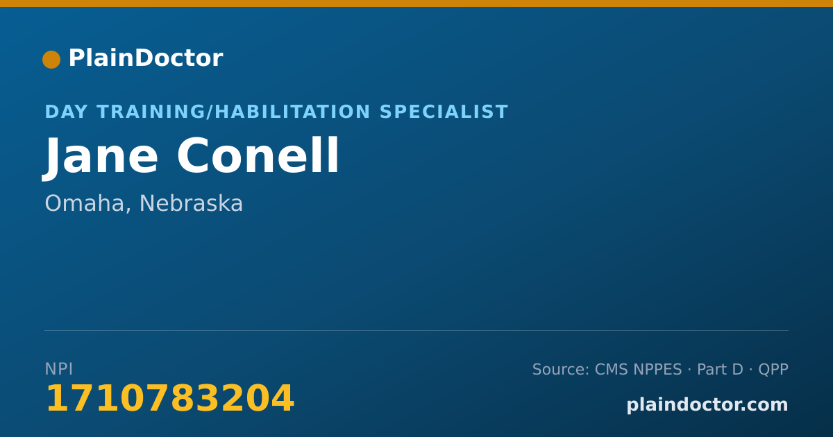 Shareable card for Jane Conell - Day Training/Habilitation Specialist, Omaha, NE
