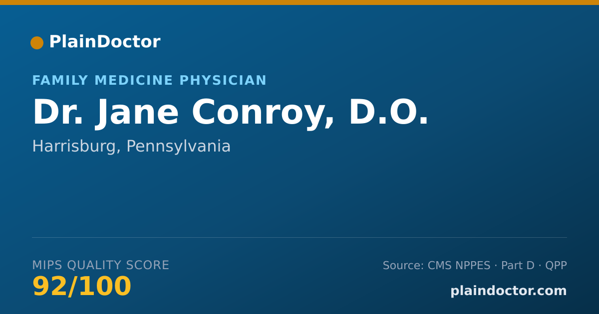 Shareable card for Jane Conroy, D.O. - Family Medicine Physician, Harrisburg, PA
