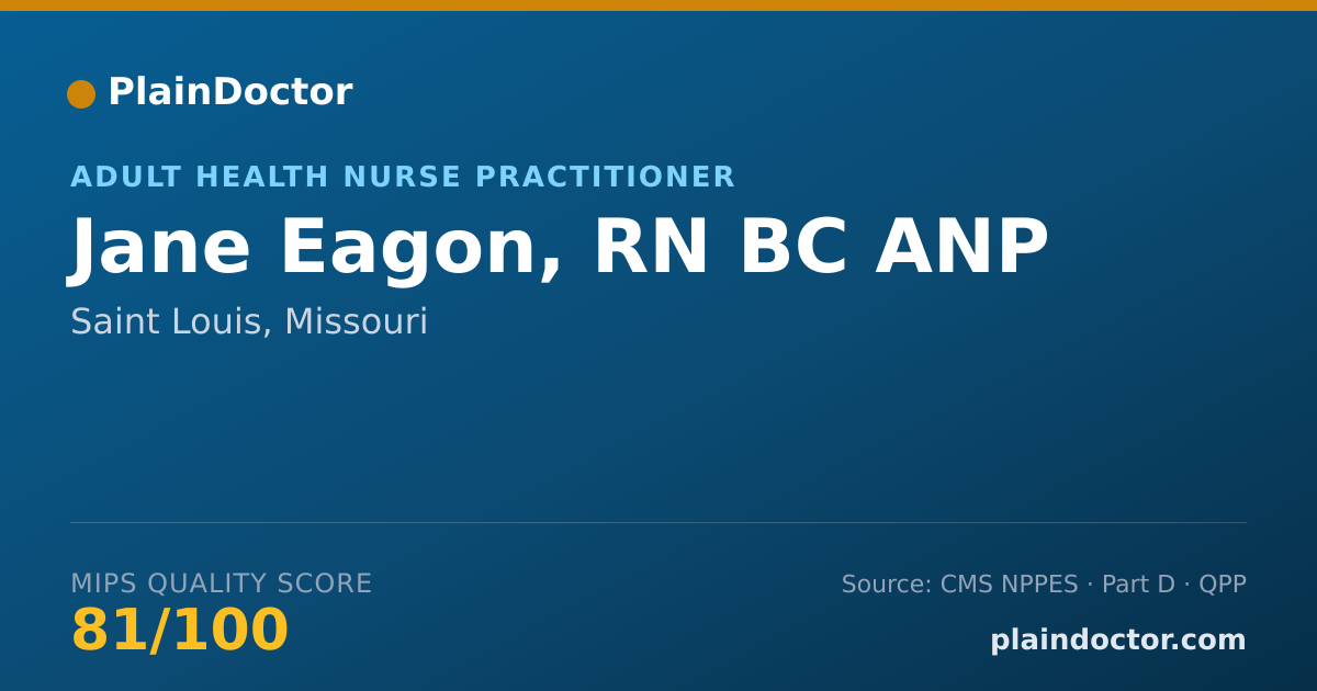 Shareable card for Jane Eagon, RN BC ANP - Adult Health Nurse Practitioner, Saint Louis, MO