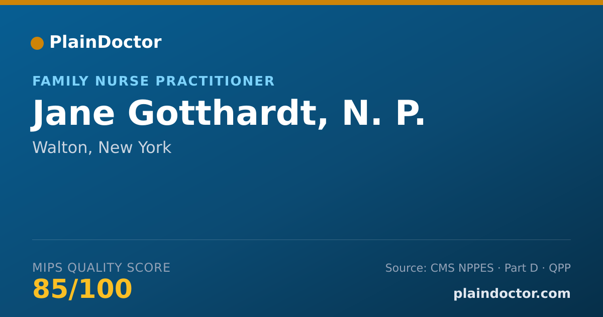 Shareable card for Jane Gotthardt, N. P. - Registered Nurse, Walton, NY