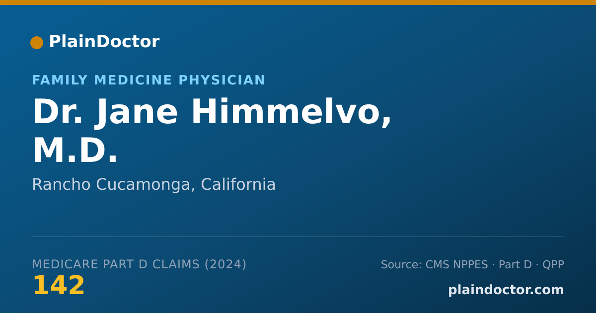 Shareable card for Jane Himmelvo, M.D. - Family Medicine Physician, Rancho Cucamonga, CA