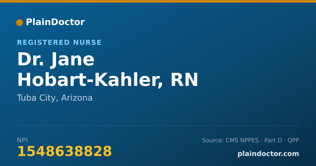 Shareable card for Jane Hobart-Kahler, RN - Registered Nurse, Tuba City, AZ