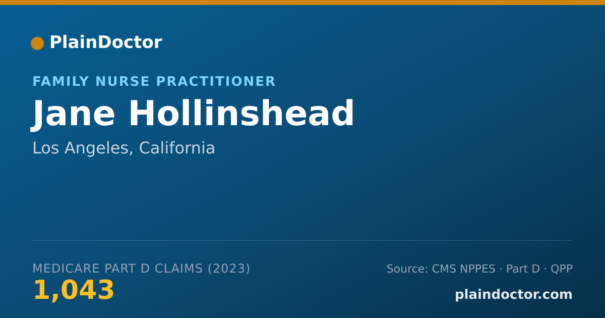 Shareable card for Jane Hollinshead - Family Nurse Practitioner, Los Angeles, CA