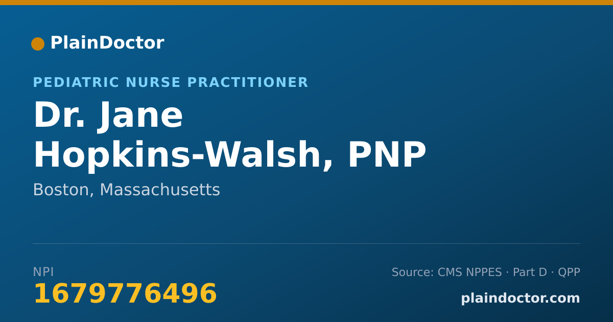 Shareable card for Jane Hopkins-Walsh, PNP - Pediatric Nurse Practitioner, Boston, MA