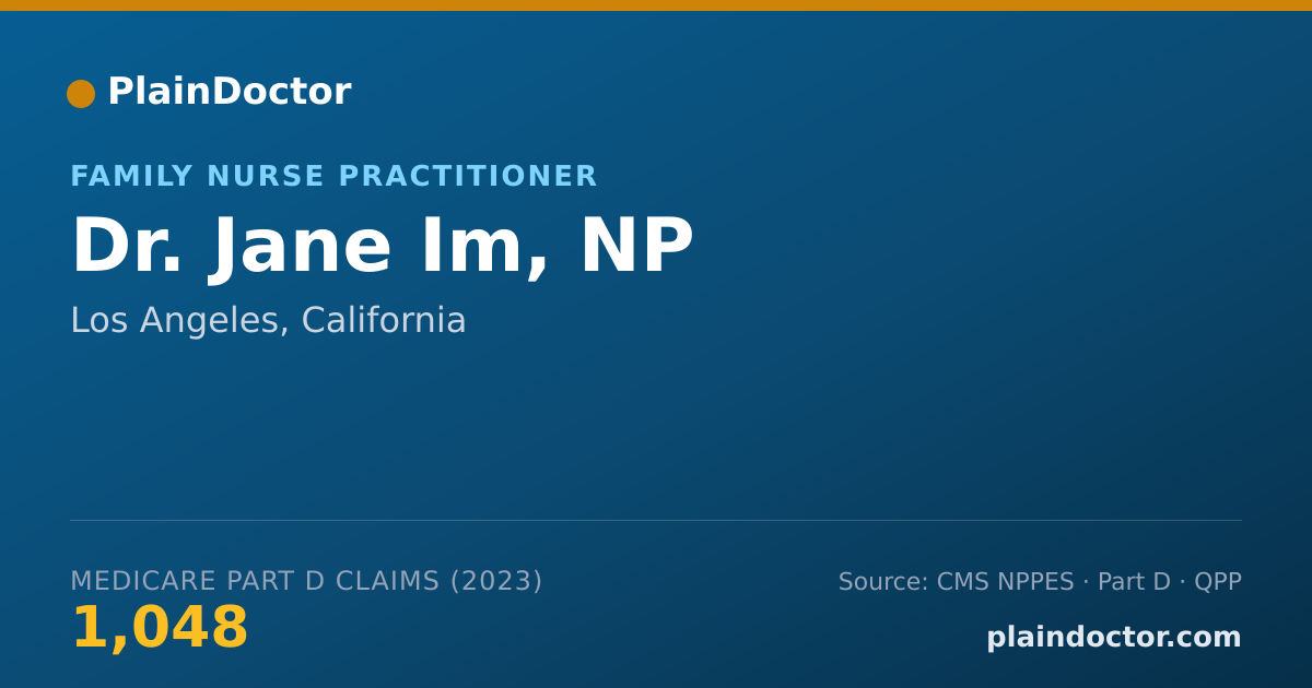 Shareable card for Jane Im, NP - Family Nurse Practitioner, Los Angeles, CA