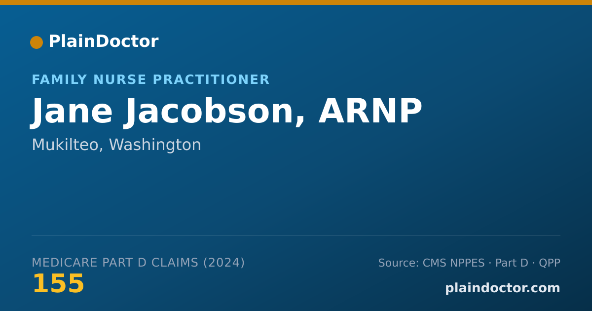 Shareable card for Jane Jacobson, ARNP - Family Nurse Practitioner, Mukilteo, WA