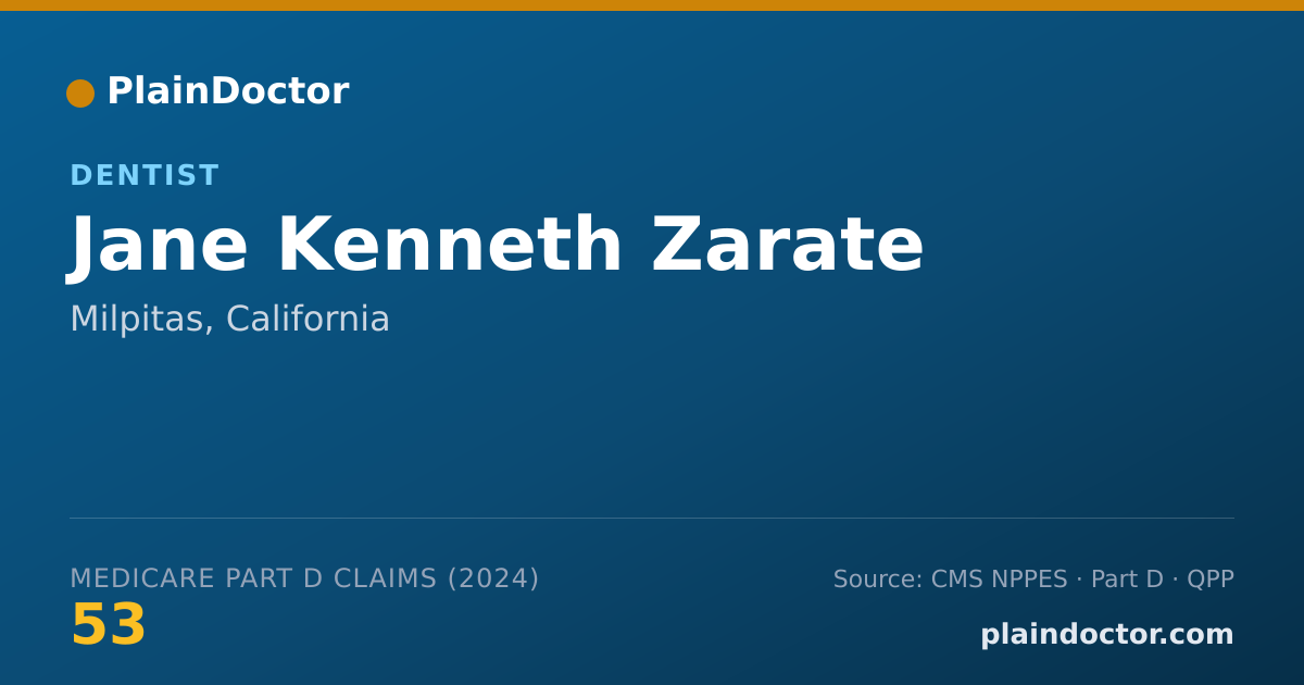 Shareable card for Jane Kenneth Zarate - Dentist, Milpitas, CA