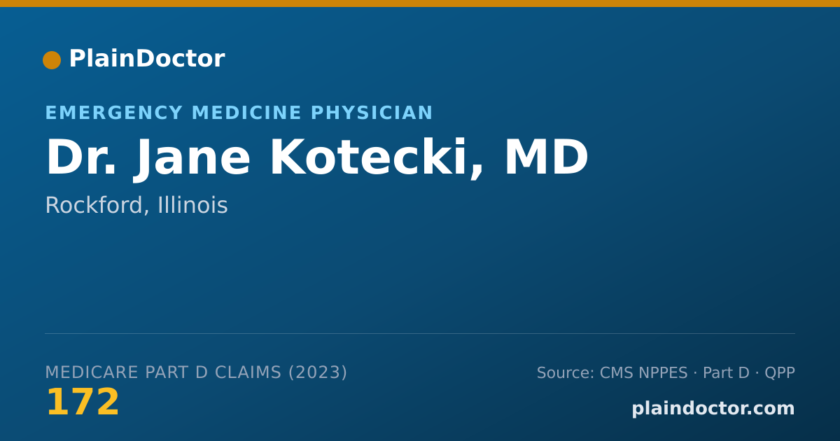 Shareable card for Jane Kotecki, MD - Emergency Medicine Physician, Rockford, IL