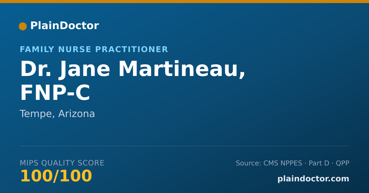 Shareable card for Jane Martineau, FNP-C - Family Nurse Practitioner, Tempe, AZ