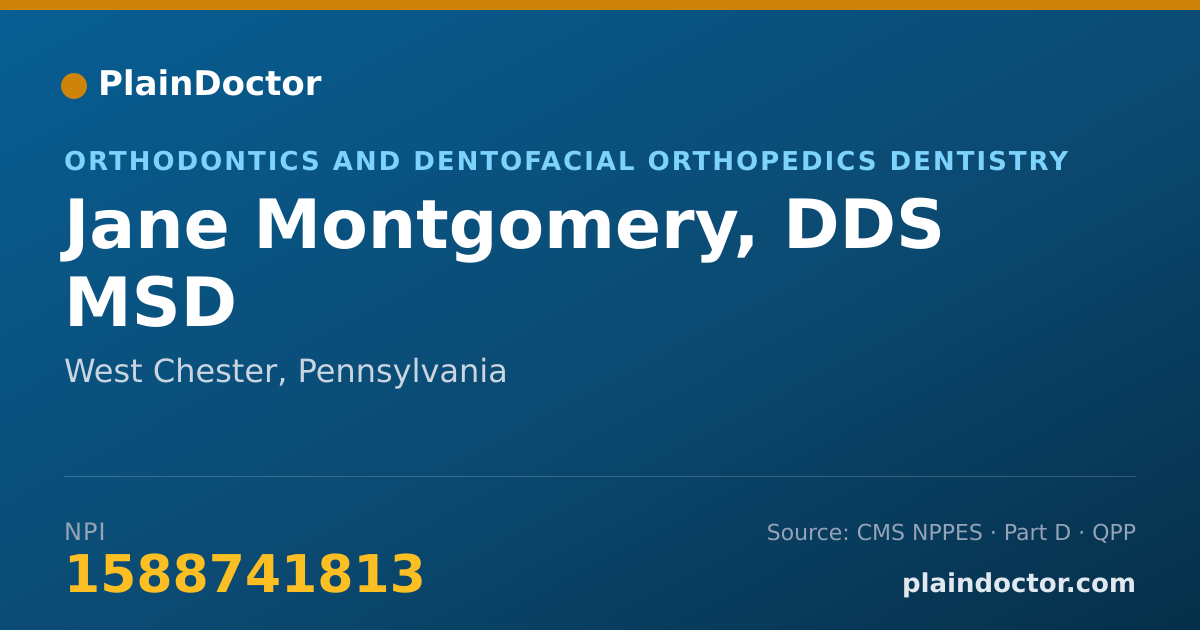 Shareable card for Jane Montgomery, DDS MSD - Orthodontics and Dentofacial Orthopedics Dentistry, West Chester, PA