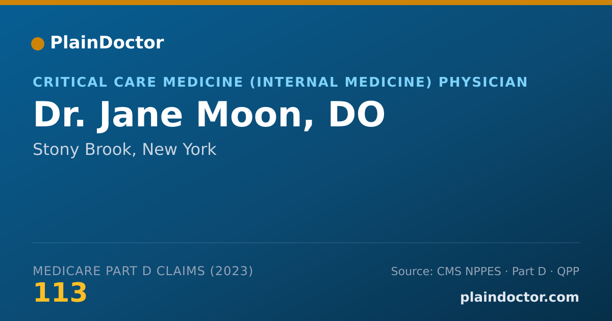 Shareable card for Jane Moon, DO - Critical Care Medicine (Internal Medicine) Physician, Stony Brook, NY