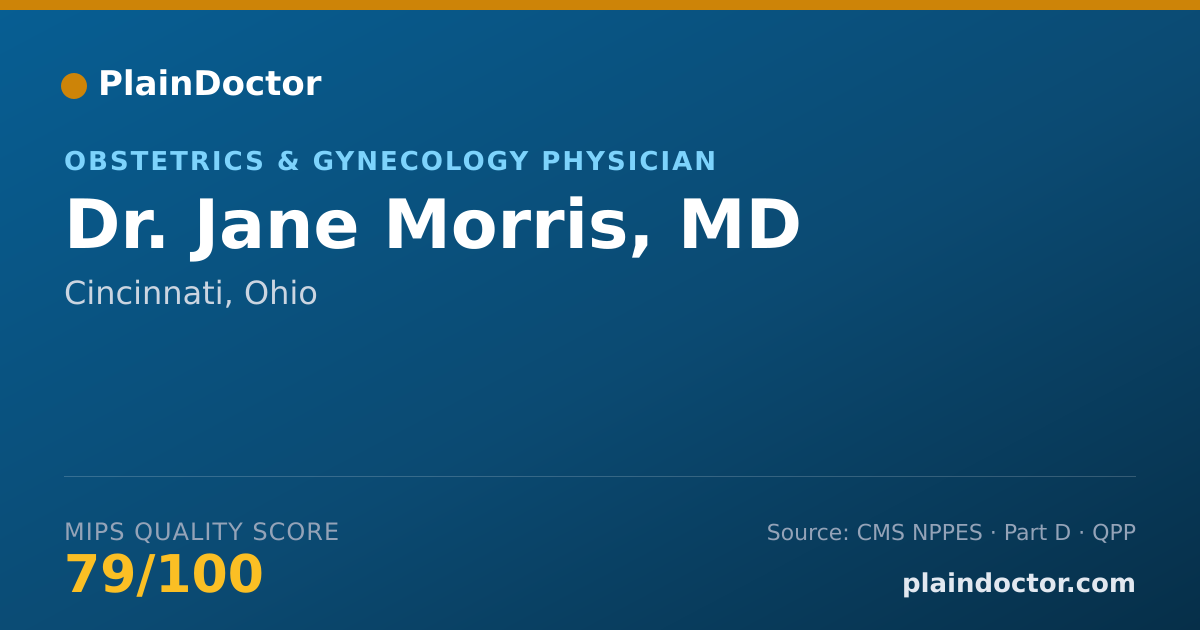 Shareable card for Jane Morris, MD - Obstetrics & Gynecology Physician, Cincinnati, OH