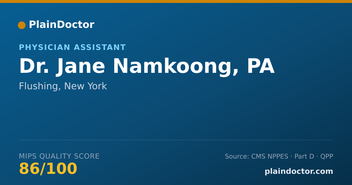 Shareable card for Jane Namkoong, PA - Physician Assistant, Flushing, NY