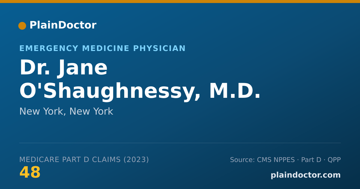 Shareable card for Jane O'Shaughnessy, M.D. - Emergency Medicine Physician, New York, NY