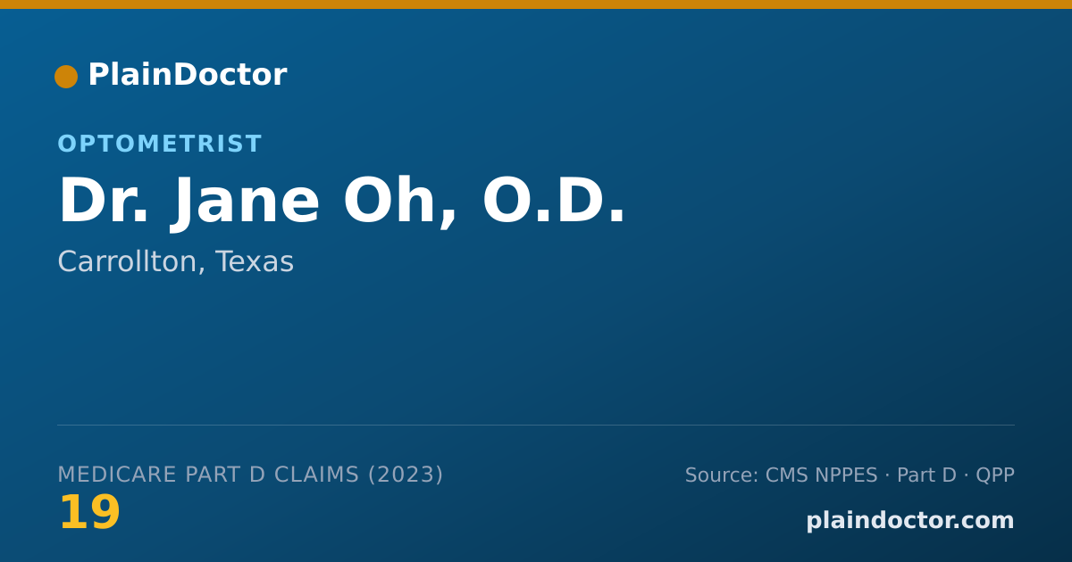 Shareable card for Jane Oh, O.D. - Optometrist, Carrollton, TX