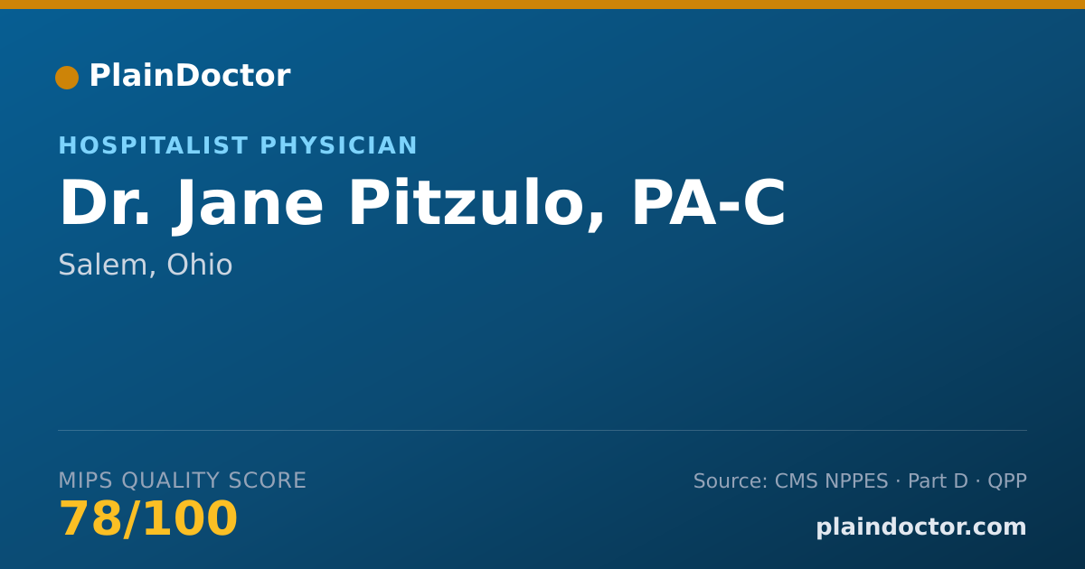 Shareable card for Jane Pitzulo, PA-C - Hospitalist Physician, Salem, OH