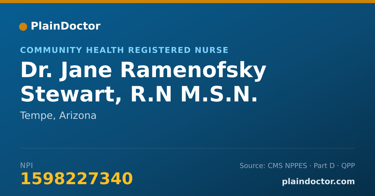 Shareable card for Jane Ramenofsky Stewart, R.N M.S.N. C.C.M. - Community Health Registered Nurse, Tempe, AZ